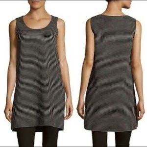 Lafayette 148 Striped Mini Dress Sleeveless Black White Sz S